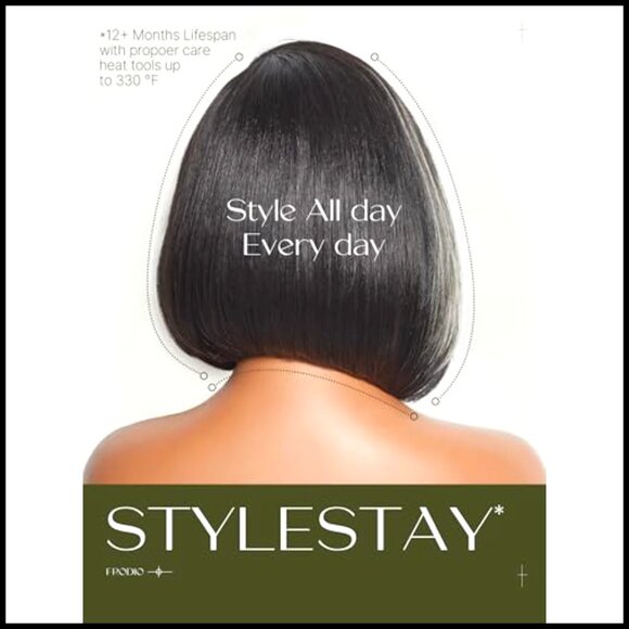 Glueless Lace Front Bob Wig Human Hair Pre-Styled Short Straight Ready To Wear main image 7